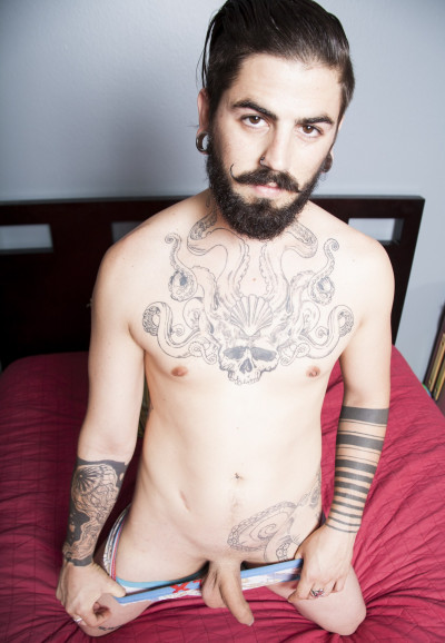Tatted Spanish Hipster Shows Off